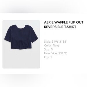 Aerie Waffle Reversible T-Shirt in Navy